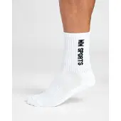 MM Sports Mid-Cut Socks 3-Pack, White - 35-38
