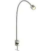 LINDBY LED-klemmelampe Hanilo, høyde 80 cm, nikkel, metall