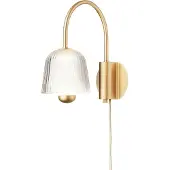 Nuura LED-vegglampe Asteea, bredde 16 cm, messingfarget/klar