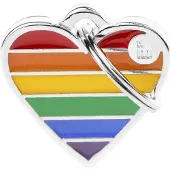 My Family Rainbow Small Heart Kjæledyrmerke