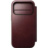 Nomad Modern Leather Folio-deksel til iPhone 17 Pro, MagSafe, burgunder