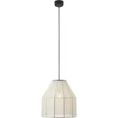 Markslöjd Pendellampe Aiko, beige/svart, Ø 37 cm, stoff/metall