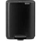 Brabantia Bo, 7 l, Rektangulær, Stål, Svart, Plast, Pedal