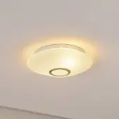 Argon Taklampe Cyril i glass, hvit-messing