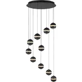 Schöner Wohnen LED-hengelampe Lini svart 10 lyskilder rund 3000K