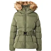 Superdry for woman. W5011928A Fuji Belted Puffer Jacket green (XL), Casual, Polyester
