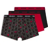 HUGO Design 10267989 Trunk Red Boxers 3 Enheter