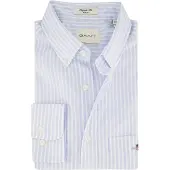 Gant for man. 3000130 Regular Fit blue striped poplin shirt (3XL), Casual, Cotton, Long sleeve