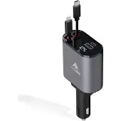 24.Se AutoSky 4-i-1 billader med uttrekkbare Lightning- og USB-C-kabler