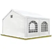 TOOLPORT 3x4 m partytelt, PE-presenning, hvit, med bunnramme