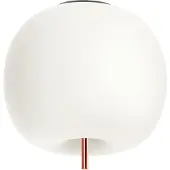 Kdln taklampe Kushi, kobberfarget/hvit, Ø 16 cm, glass