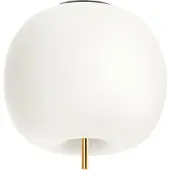 Kdln taklampe Kushi, messingfarget/hvit, Ø 16 cm, glass
