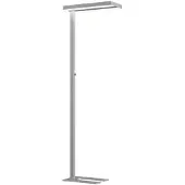 Arcchio LED-gulvlampe Logan Basic, sølv, 6000 lm, dimbar