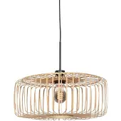 Steinhauer Hengelampe Sparkled Light, svart/naturlig bambus, Ø 40 cm
