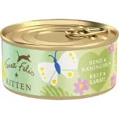 Terra Felis Kitten 18 x 70 g - Okse og kanin