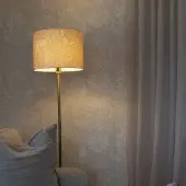PR Home Gulvlampe Amy, gul/gull, høyde 150 cm, tekstil, E27