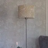 PR Home Gulvlampe Amy, gul/grå, høyde 150 cm, tekstil, E27