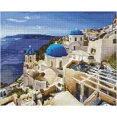 Diamond Dotz diamantmaling 60x50 cm Santorini DQ12004