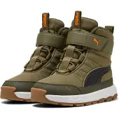 Puma Evolve Boots Kids, Shoes, Olive/Black/Orange Glo, 35