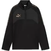 Puma KING Football Training Winter Quarter-Zip Top Youth, Clothing, Black/Gold, 11-12Y