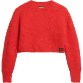 Superdry for woman. W6110527A Short knitted jumper with red vintage texture (M), Casual, Acrylic