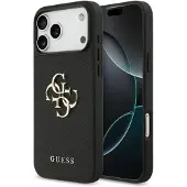 GUESS Grained Big 4G & Classic Logoetui til iPhone 17 Pro - svart