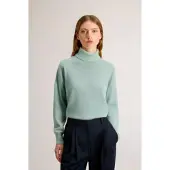 Woolrich for woman. CFWWKN2027FRUF5067 Turtleneck jumper in green blend (S), Casual