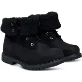 Timberland for woman. TB18149A0011 Authentic Mid Warm black leather boots (38.5 W), Flat, Laces, Casual