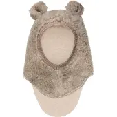 Huttelihut Balaclava Ull Teddy Ører Camel Melange