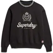 Superdry for woman. W2012468A Country Club sweatshirt black (M), Casual, Cotton, Long sleeve