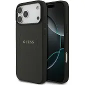 GUESS MagSafe-etui med kornet ring for iPhone 17 Pro Max - svart