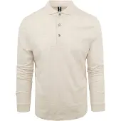 Profuomo langermet polo i beige mélange Beige Størrelse