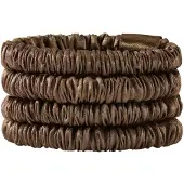 Lenoites Mulberry Silk Skinny Scrunchie Dark Brown