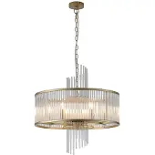 Searchlight Hengelampe Lara, Ø 55 cm, gullfarget/klar, glass/metall