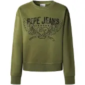 Pepe Jeans for woman. PL5800022 Sweatshirt Beberly green (S), Casual, Cotton, Long sleeve