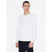 Armani Exchange for man. 8NZM77ZJA5Z1100 Maglia T-shirt white (L), Casual, Cotton, Long sleeve
