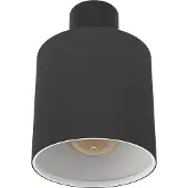 Eglo Batallas veggspot, bredde 10 cm, svart/tre, stoff