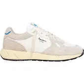 Pepe Jeans for man. PMS60036 Marlon Divided leather trainers white, grey (41), Flat, Suede, Laces, Casual