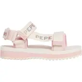 Pepe Jeans for girl. PGS70068 Raw white trek strappy sandals (37), 1 to 3 cm, Velcro, Casual, children's fashion