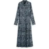 Scotch & Soda Belted Pleated Hem Lang Ermet Midi-kjole