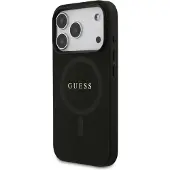 GUESS Saffiano Classic Logo MagSafe-etui for iPhone 17 Pro - Svart