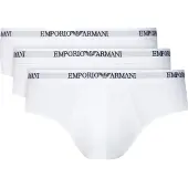 Emporio Armani for man. EM000258_AF14132 Set of 3 white stretch knitted briefs (XXL), Homewear, Cotton