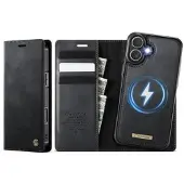 CASEME iPhone 17 C49 2-i-1 avtakbar lommebokveske - MagSafe-kompatibel, RFID - Svart