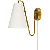 Globen Lighting vegglampe Lou Bouclé, hvit/messing, stoff
