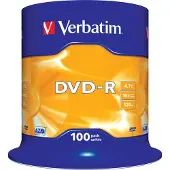 Verbatim - 100 x DVD-R - 4.7 GB 16x - matt sølv - spindel
