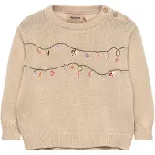 Wheat Strikkegenser Lisa Broderi Offwhite (92 / 2 år)