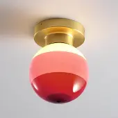 Marset LED-vegglampe Dipping Light A2, burgunderrød/messing