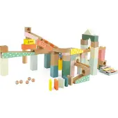 Classic World Wooden Marble Run Construction Set 62pcs.