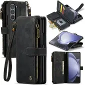 CASEME Samsung Galaxy Z Fold6 C30 Multifunksjonell Lommebok-deksel - Svart