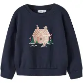 Name it Collegegenser - NmfVismas - Navy Blazer/Pepperkakehus - - 3 år (98) - Collegegenser